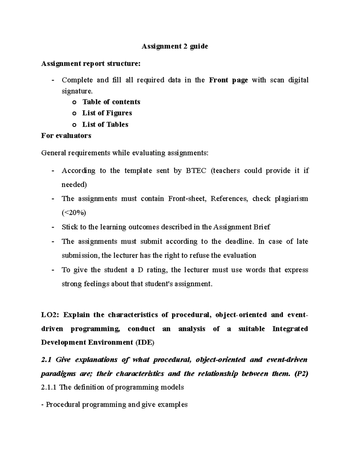 Unit 2 ASM2 Guide - test - Assignment 2 guide Assignment report ...
