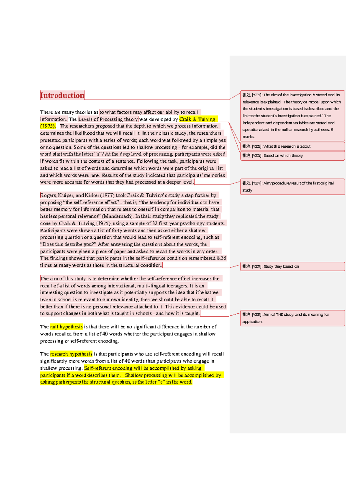 Excellent sample - note - Introduction There are many theories as to ...