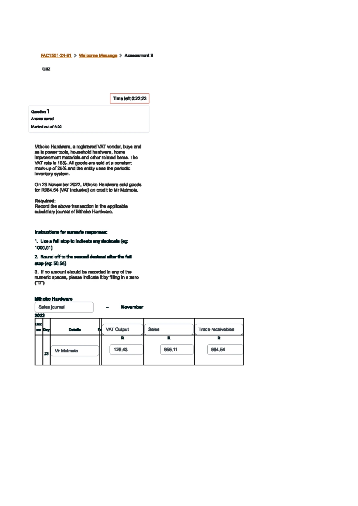 FAC1501 Learning Unit 3 Quiz 9: Accounting Equation Transactions ...
