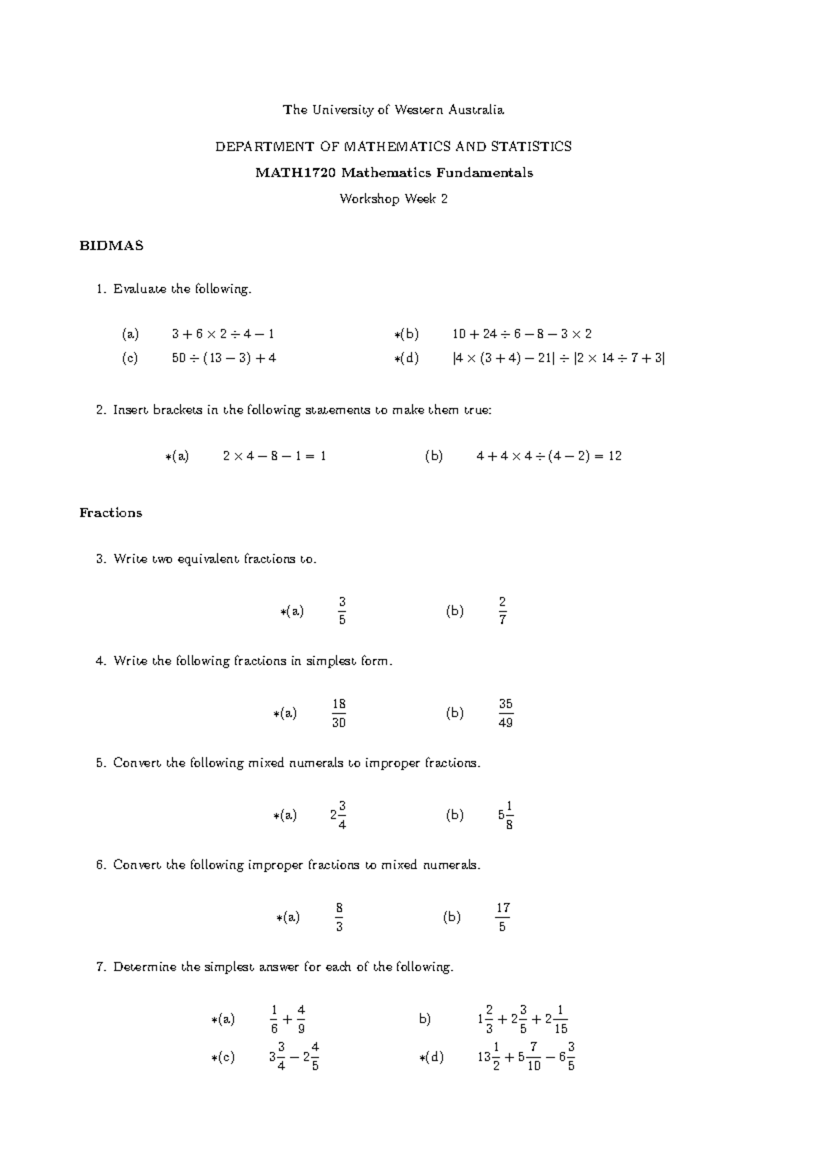 MATH1720 Worksheet 1Q - Week 2 - The University of Western Australia ...