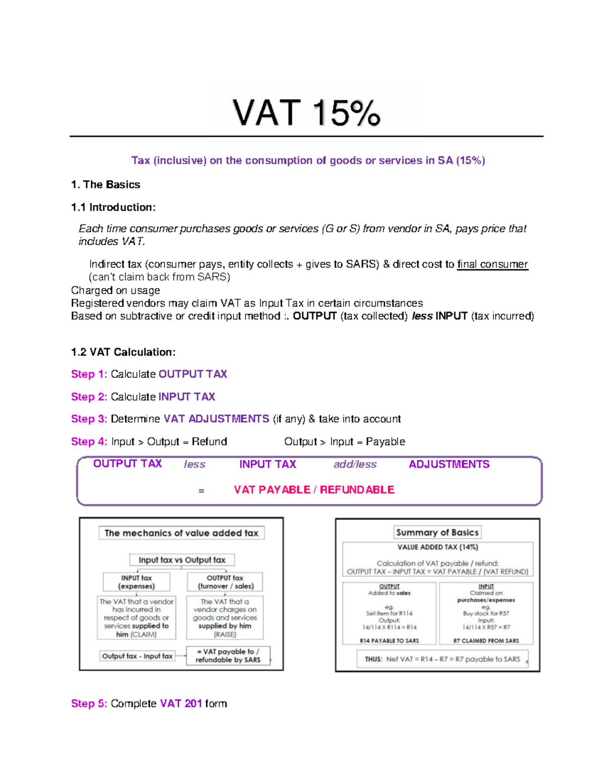 TAX 300 Final Exam VAT Overview and Key Calculation Steps - Studocu