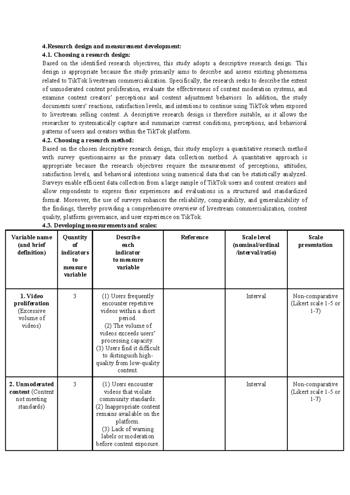 Practice Report 4 - Research Design & Measurement Development on TikTok ...