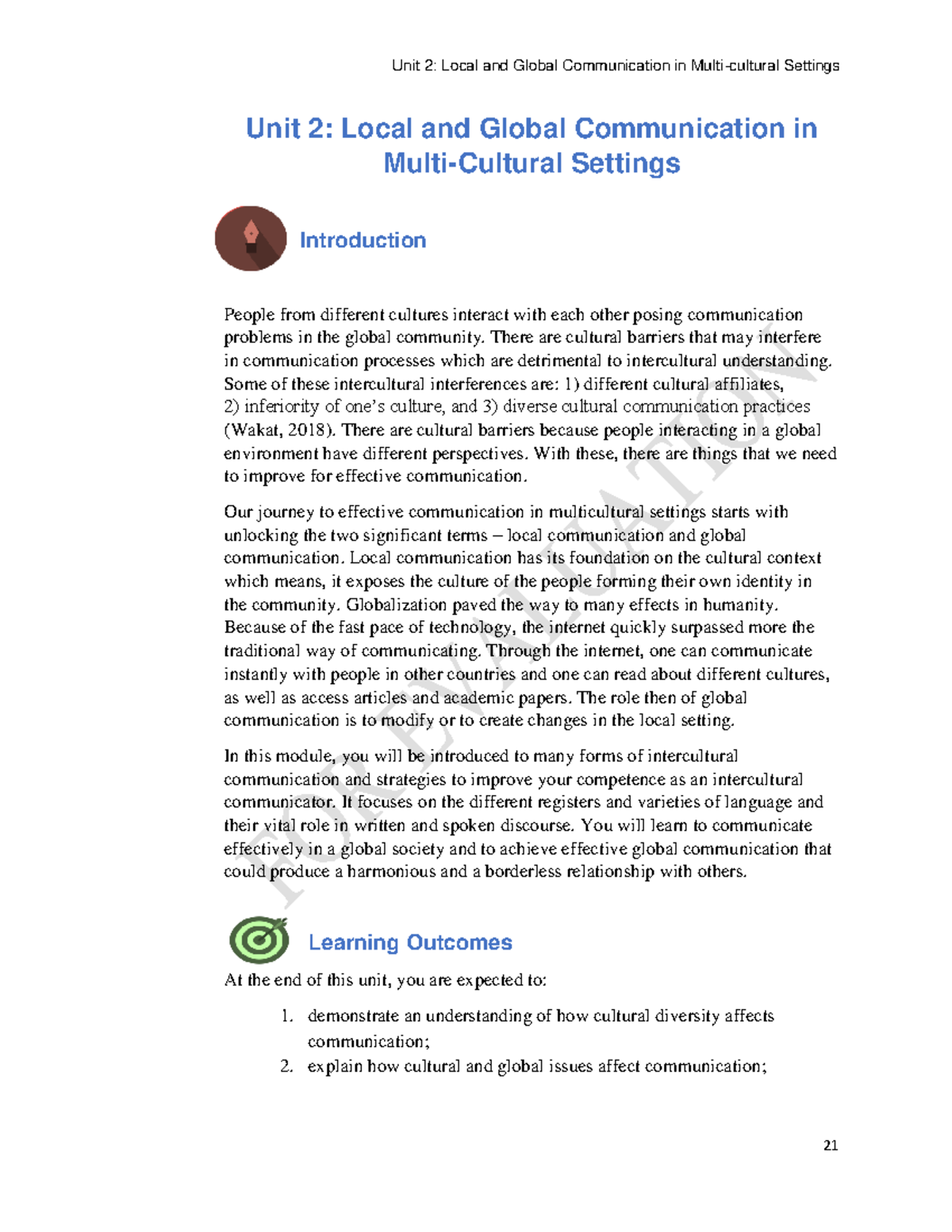 Purposive Comm 5 Unit 2 - Local & Global Communication in Multicultural ...