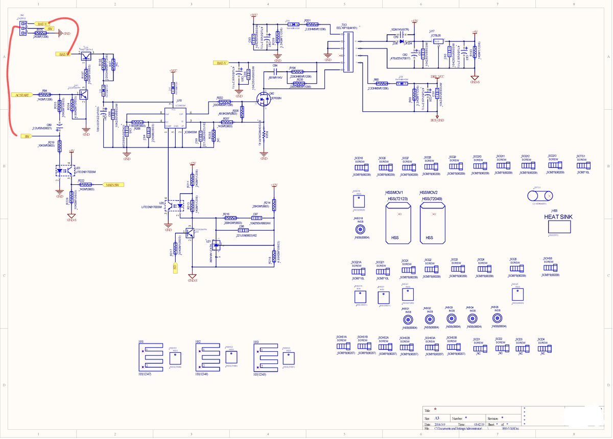 Homage UPS Schematic (R201) - Detailed Component Overview - Document Preview