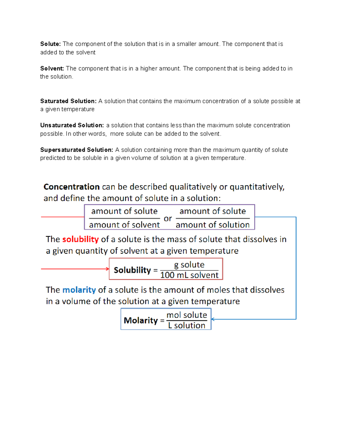 Unit 11 solutions - Lecture notes on solute and solvent concepts - Studocu