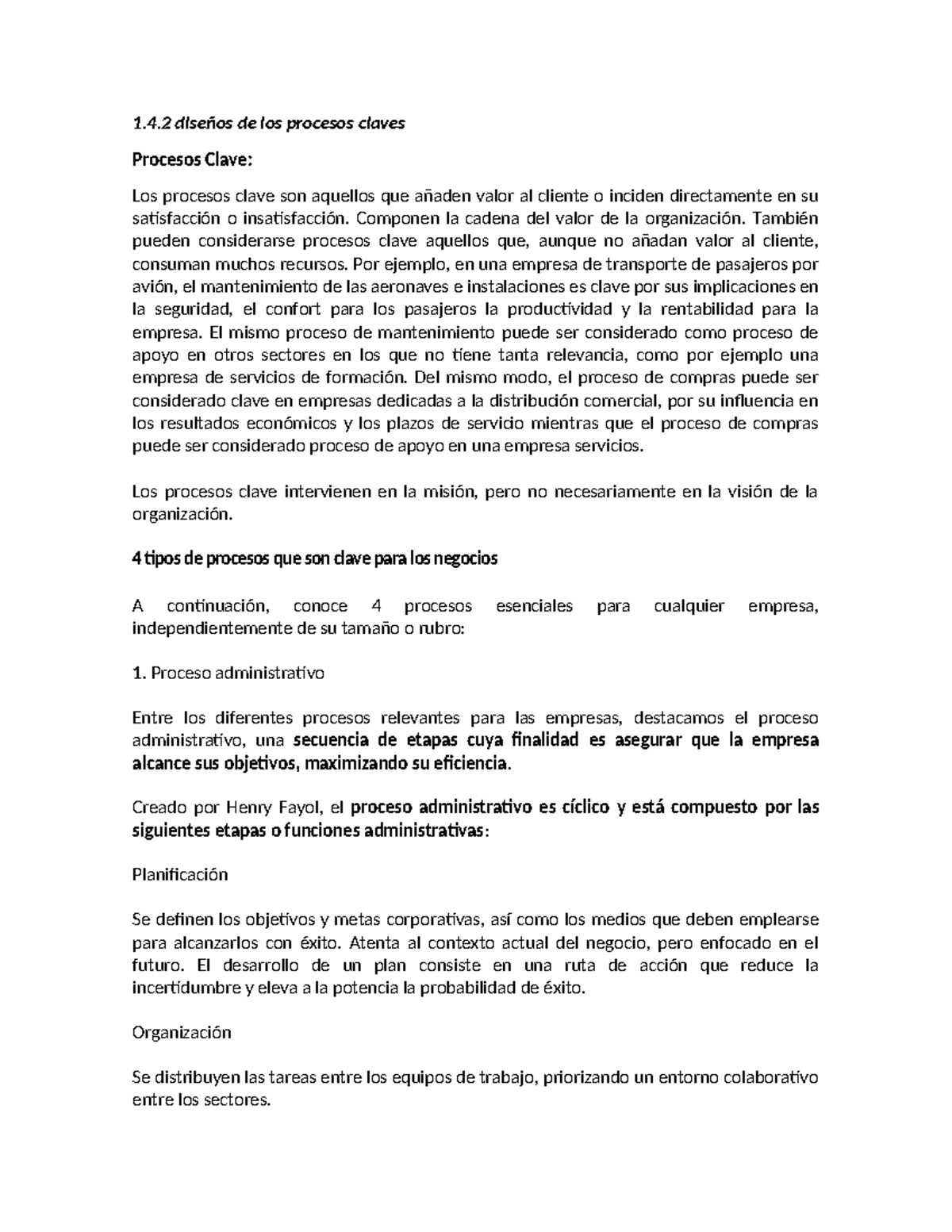 Diseño de Procesos Clave en la Gestión Empresarial - Studocu