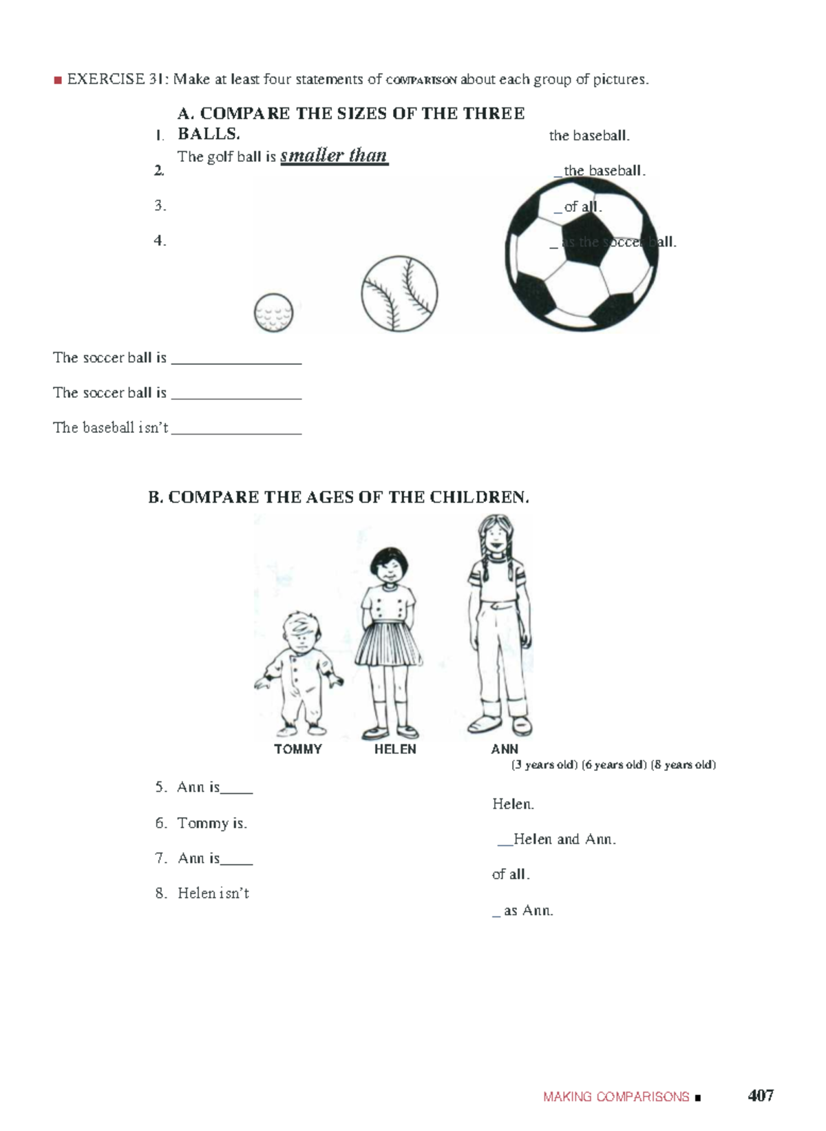 Comparative and Superlative Exercises for ESL Students - Studocu