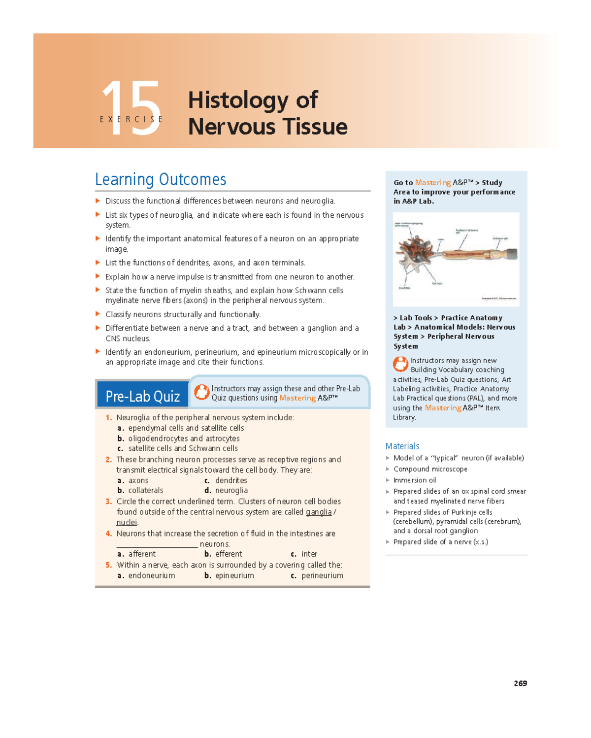 Histology of Nervous Tissue: Key Concepts and Quiz (MARI2259) - Studocu