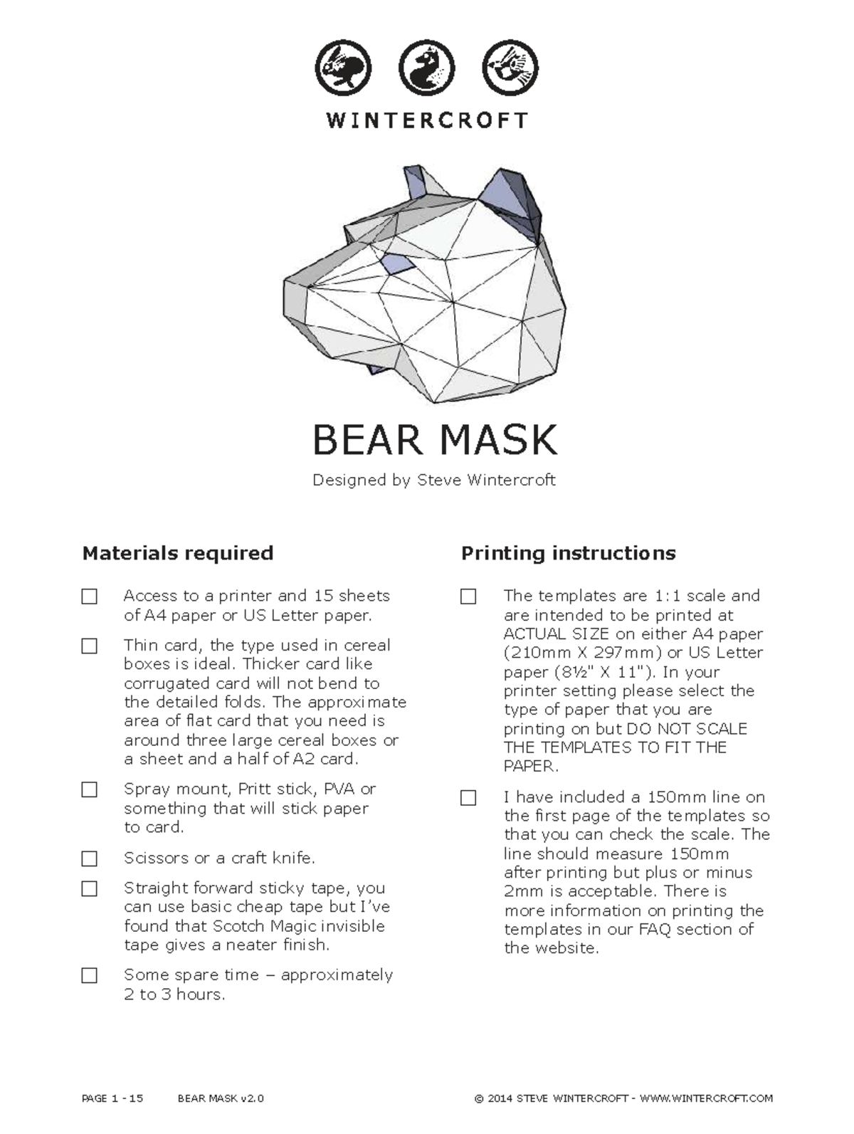 BEAR MASK v2.0 - Template for Polygonal Mask Creation - Studocu