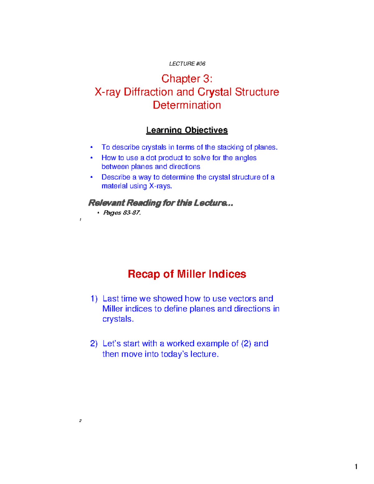 X-Ray Diffraction & Crystal Structure Determination - Chapter 3 Notes ...