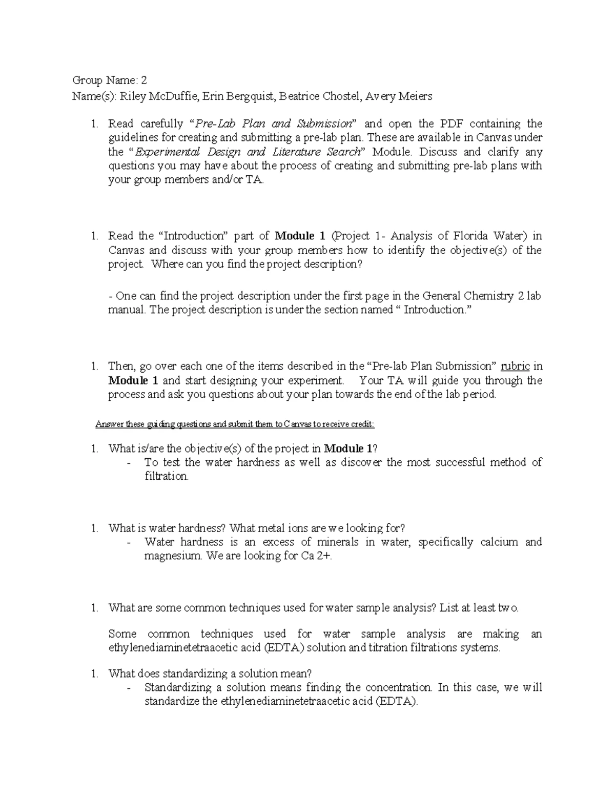 Module 3 Pre-Lab Plan Acid - Base Titration - CHM2045L 007 17 Feb. 2024 ...