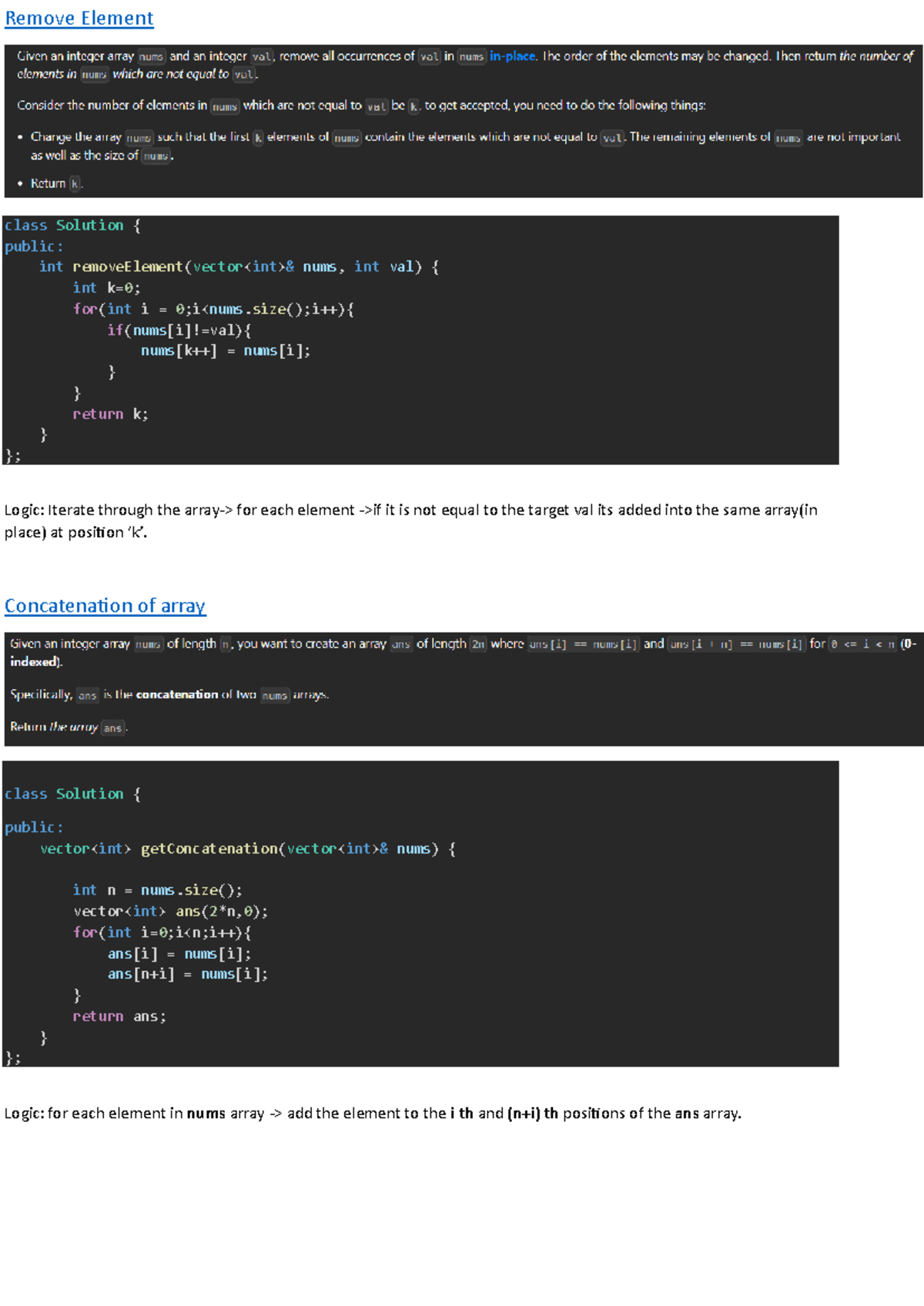 Leetcode - sdsfdssdsasdsdcs - Remove Element class Solution { public ...