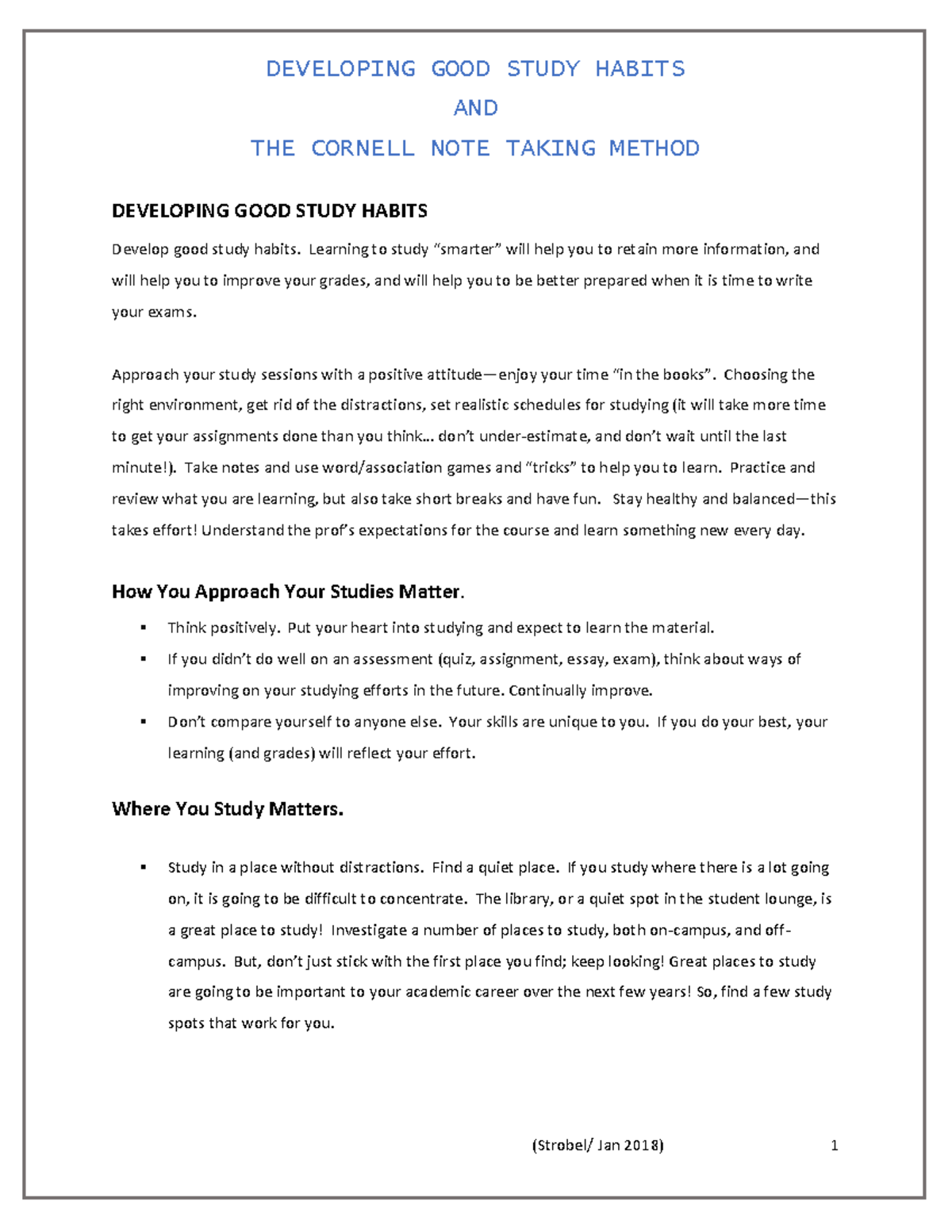 Effective Study Habits Using the Cornell Note Taking Method - ILS Notes ...