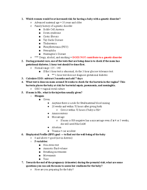 Class Notes n306 - Week 4 in Class Notes: Chapter 15/ 16 APGAR Scoring ...