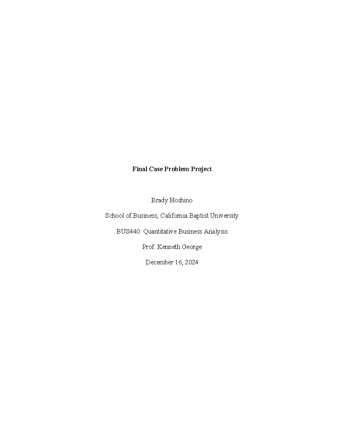 Final Case Project Report for BUS440: Truck Leasing Analysis - Studocu