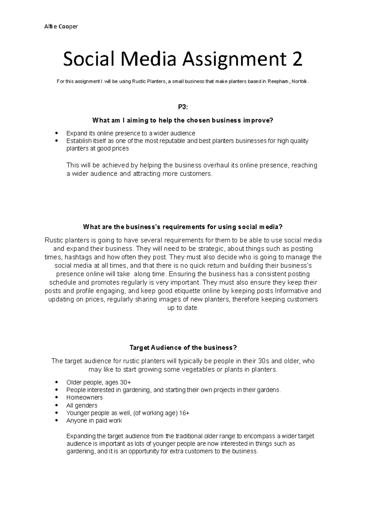 Social Media Strategies for Business Growth: Social Media Assignment 2 ...