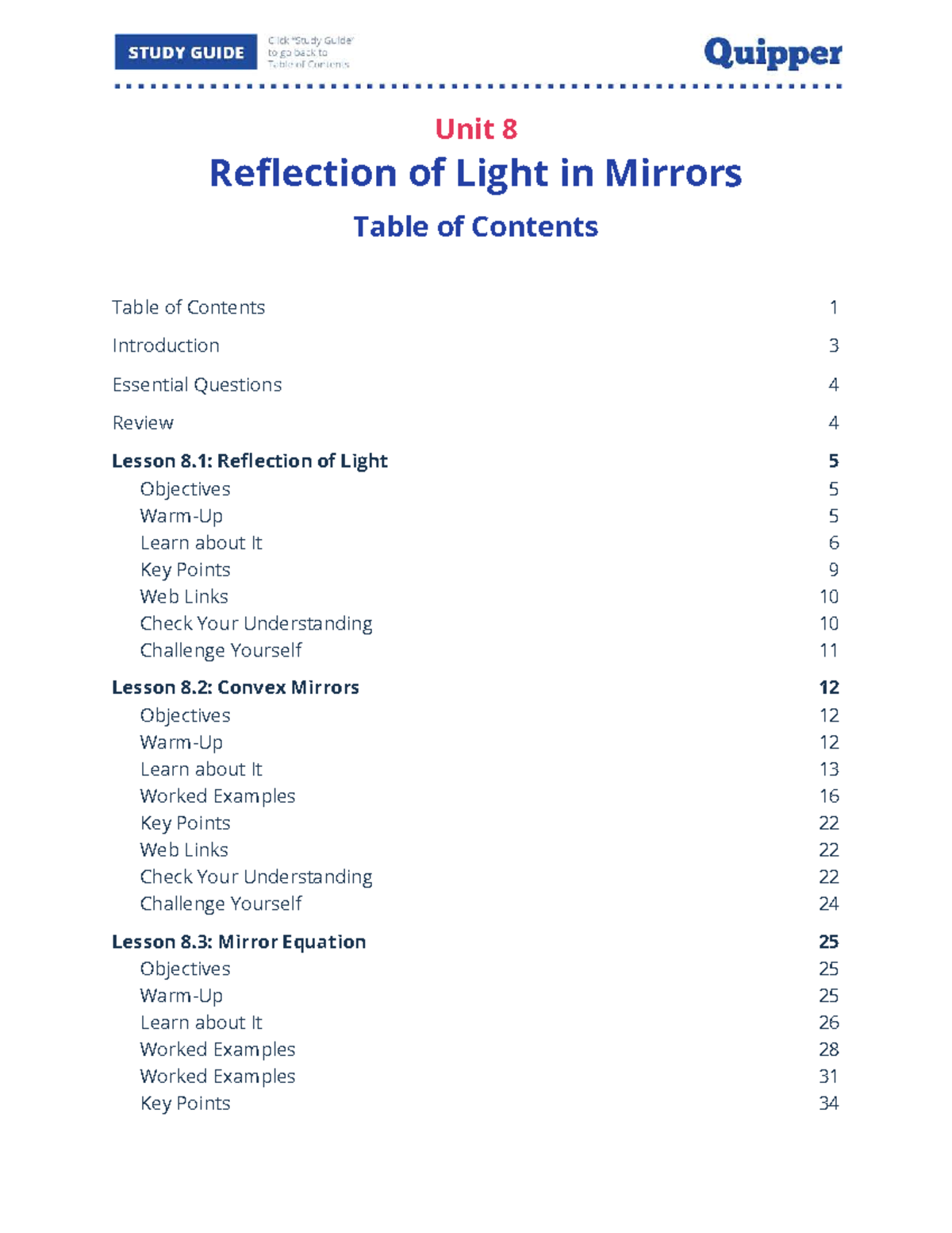 08. Science 10 Unit 8 Study Guide: Reflection of Light in Mirrors - Studocu
