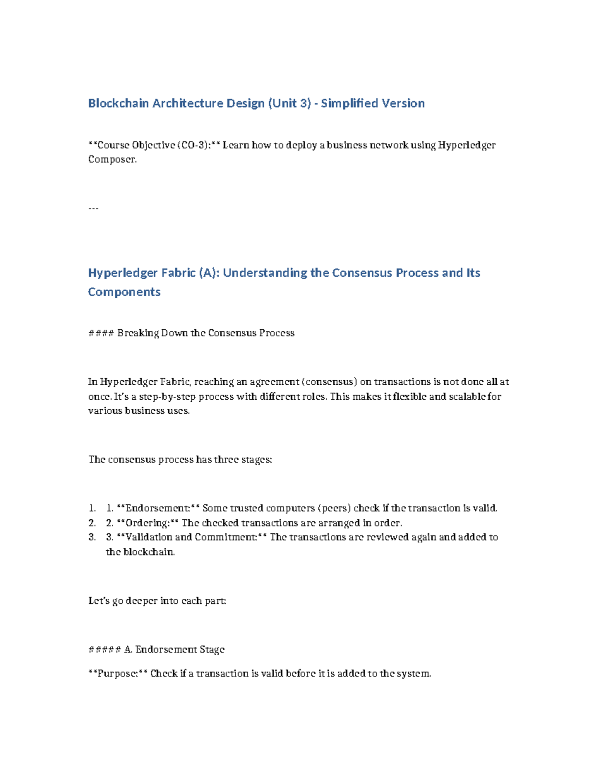 Blockchain Architecture Design (Unit 3) - Consensus Process Simplified ...