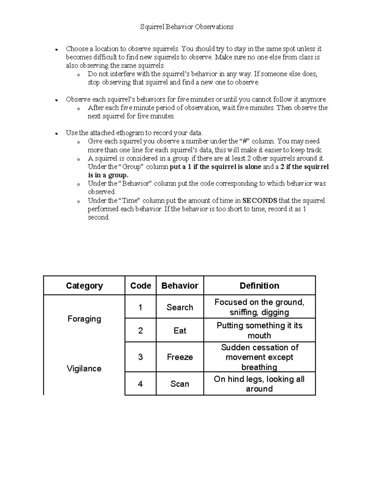 F25 Squirrel-behavior-observations instructions - Squirrel Behavior ...