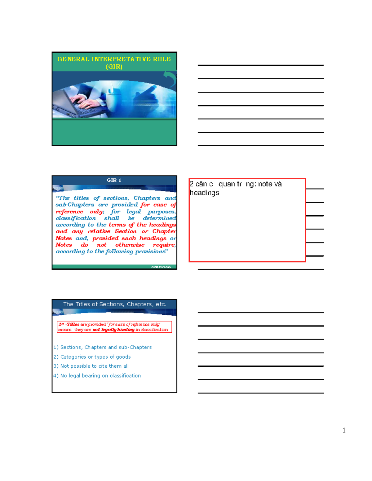 GIR 1-3 Classification Rules Overview - plxxhh2025 - Studocu