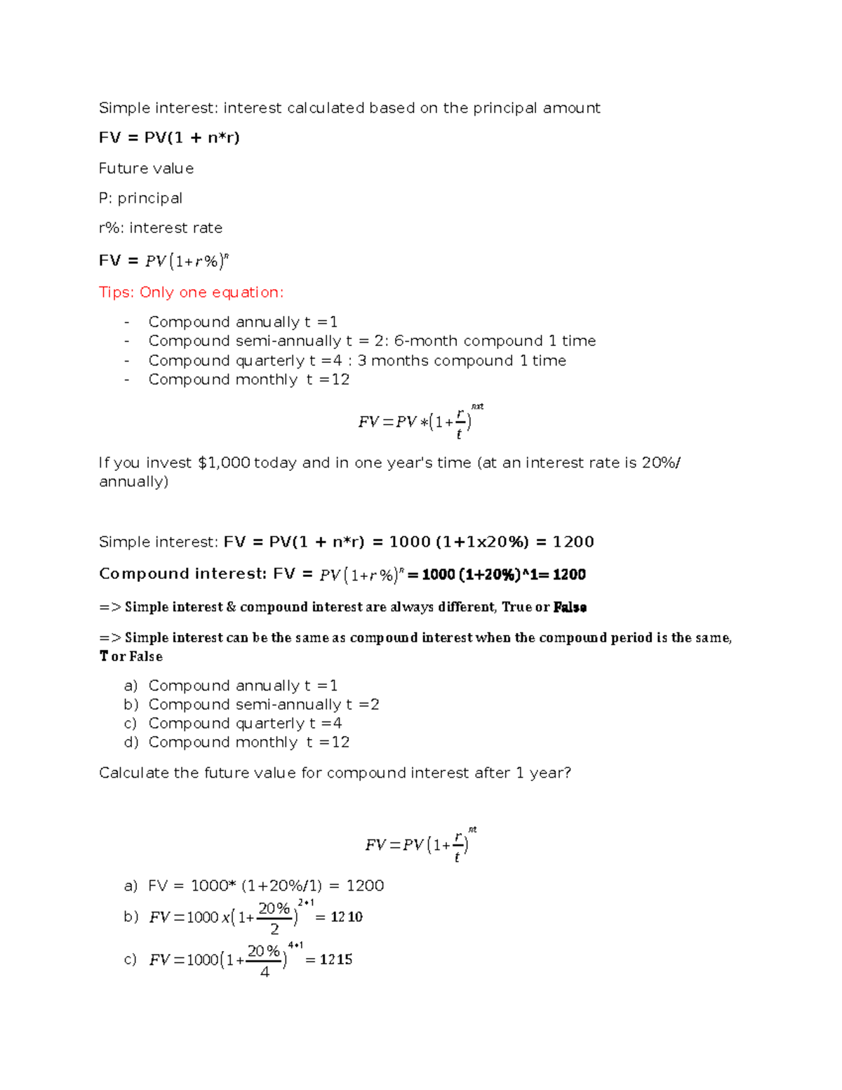 Chap 2 FM Example: Simple vs Compound Interest Analysis - Studocu