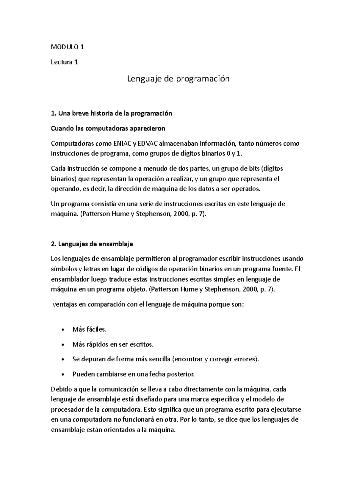 Resumen del Módulo 1: Lenguaje de Programación 1 (Final Exam) - Studocu
