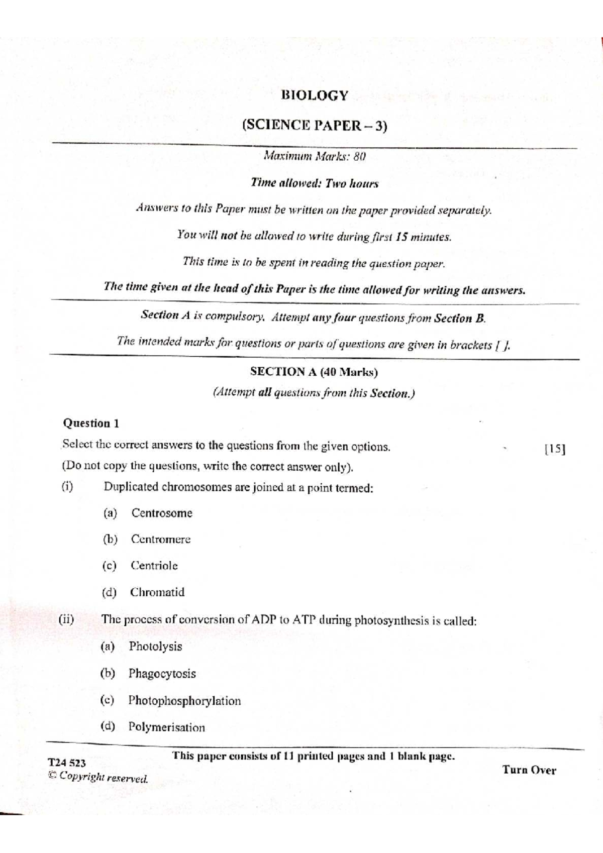 BIOLOGY (SCIENCE PAPER 3) Final Exam Study Guide and Questions - Studocu