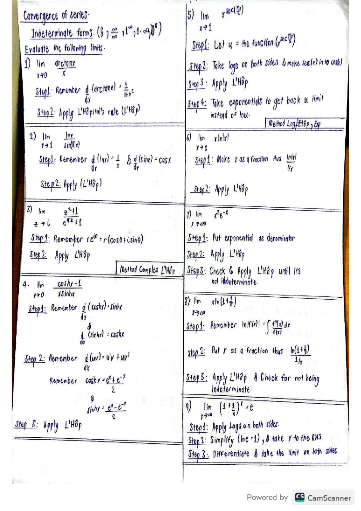 Convergence of Series and Indeterminate Forms - Math Algebra CS Test ...
