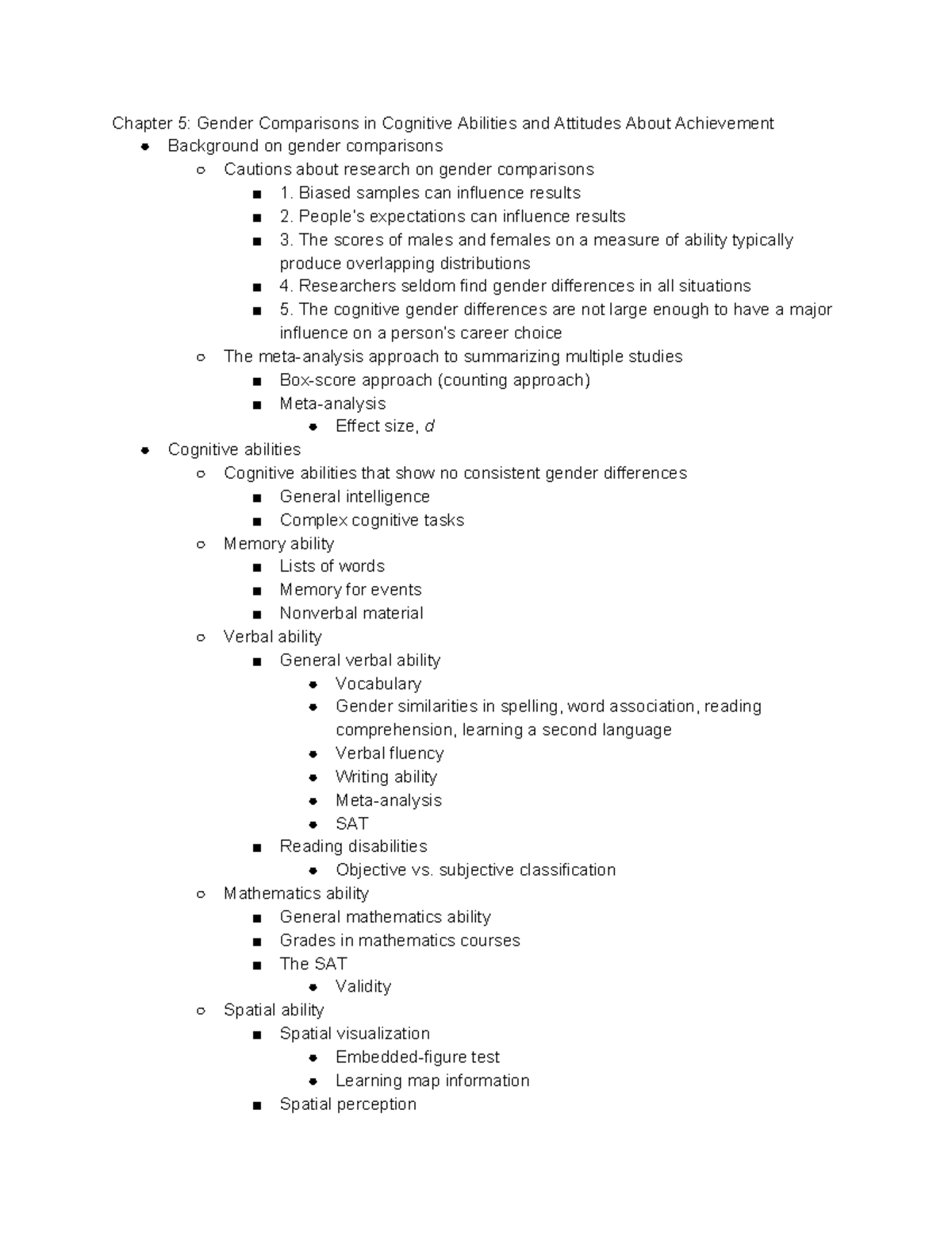 Chapter 5: Gender Differences in Cognition and Achievement Motivation ...