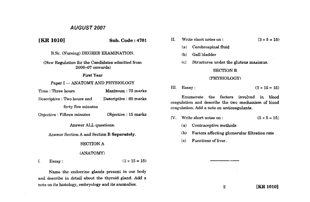 664763 KU - Question paper - February 2009 [KU 814] Sub. Code: 4763 B ...