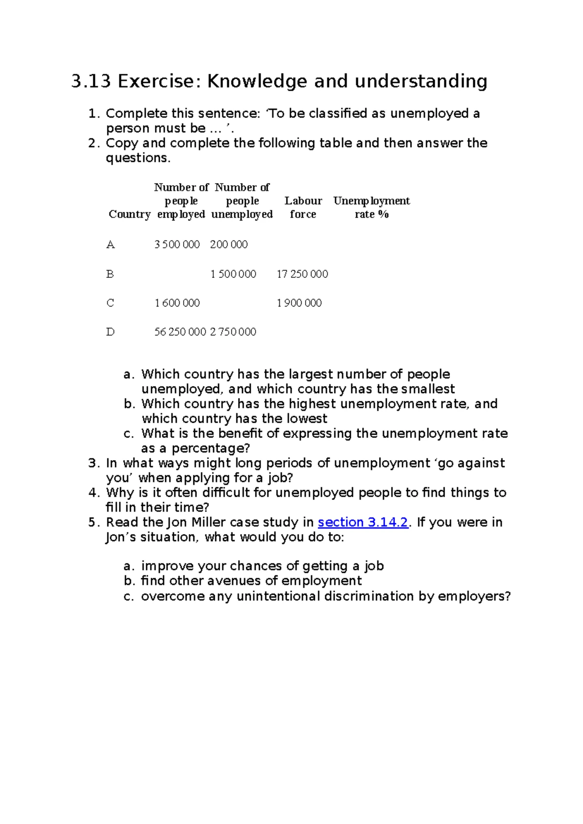 3.20 Quiz Exercises: Understanding Employment Concepts and Rights - Studocu