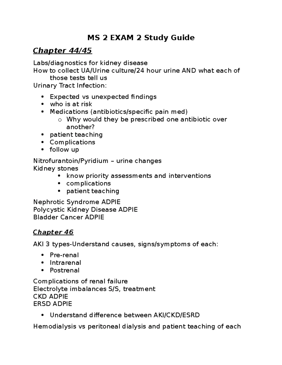 Med Surg Exam 2 - Med Surg Exam 2 Study Guide - Med Surg Exam 2 ...