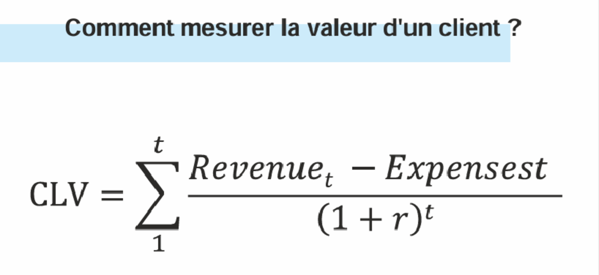 Formule CLV - 3011815 - Comment mesurer la valeur client ? t Revenuet ...
