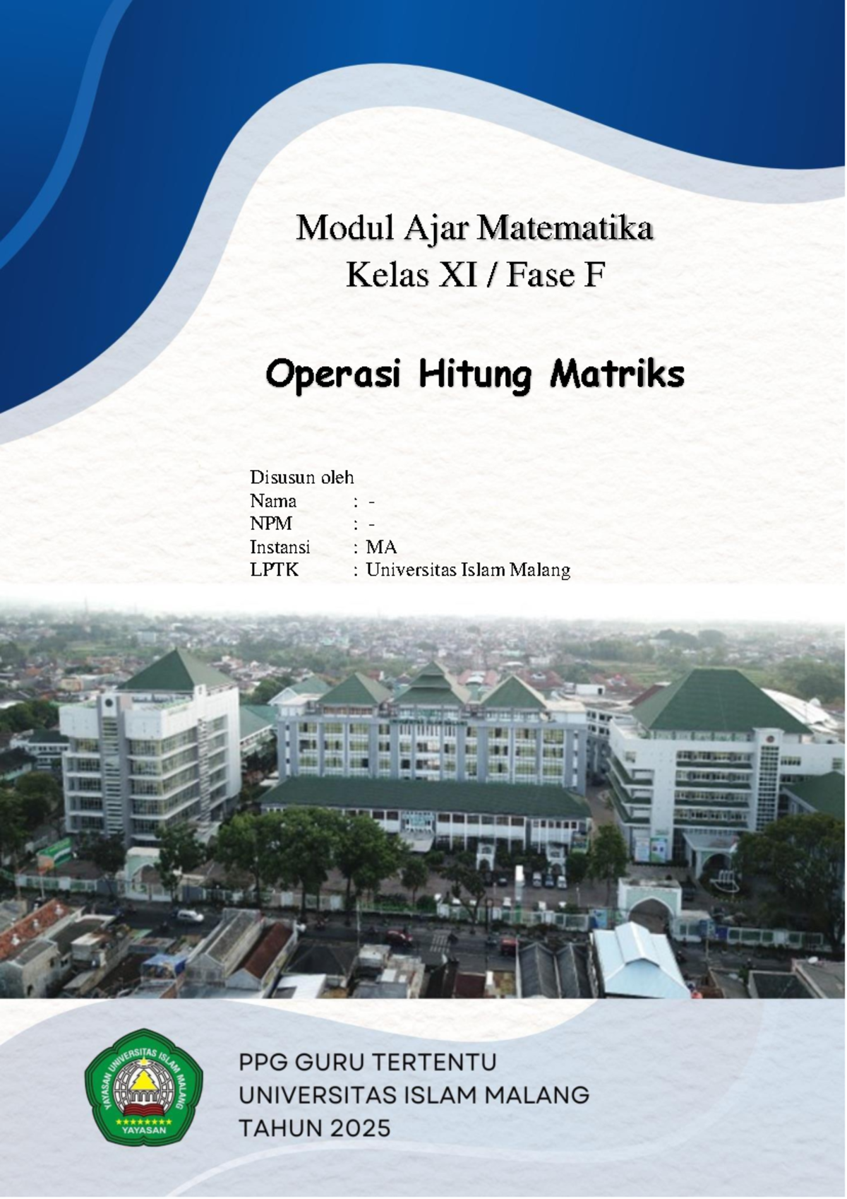 Modul Ajar Matematika Kelas XI: Operasi Hitung Matriks (Fase F) - Document Preview