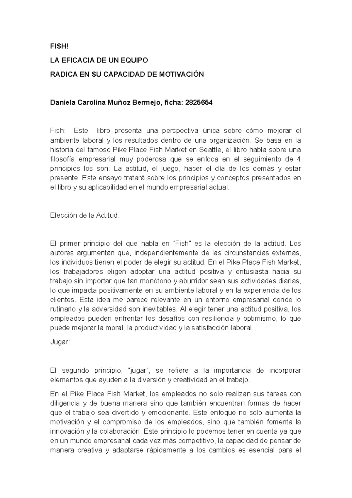 Ensayo FISH - Resumen y Análisis de Principios Clave - Studocu