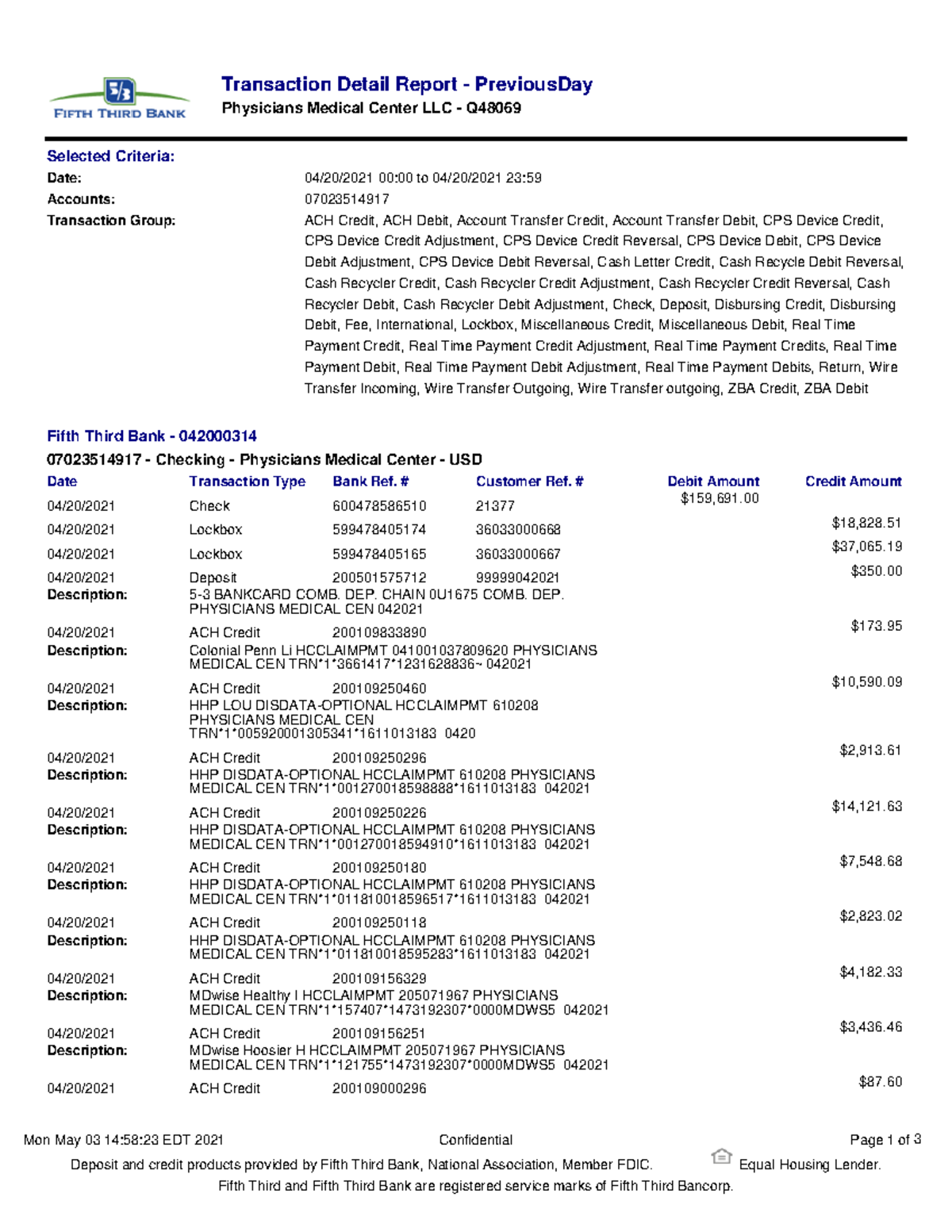 Transaction Detail Previous Day 05 03 2021-02 58 23 - Fifth Third Bank ...