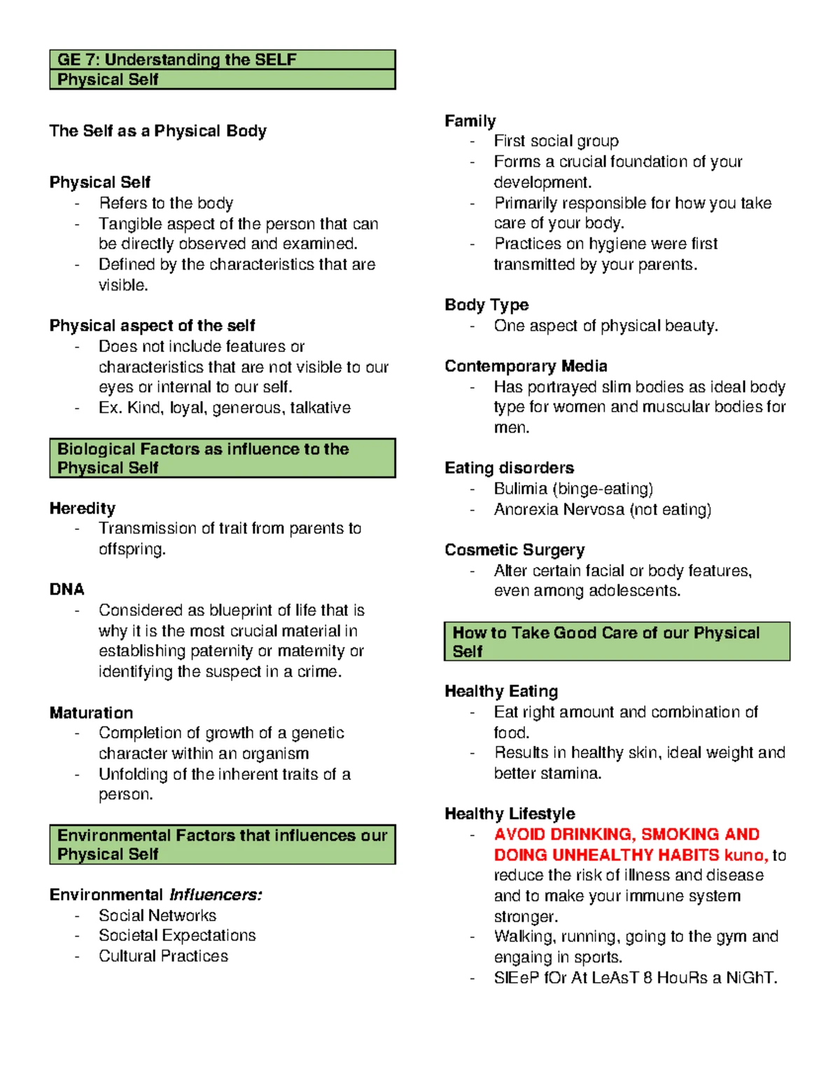 Prelims (Lesson 1: Understanding the Self and Self-Awareness) - Studocu