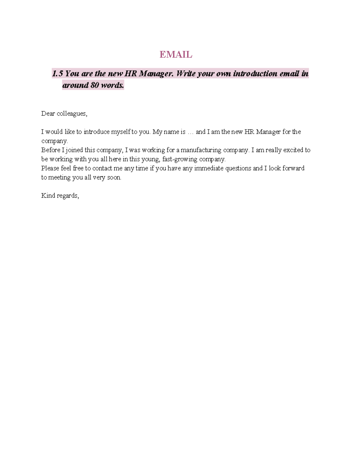 EMAIL 1.5: Writing Effective Emails and Essays for HR Management - Studocu