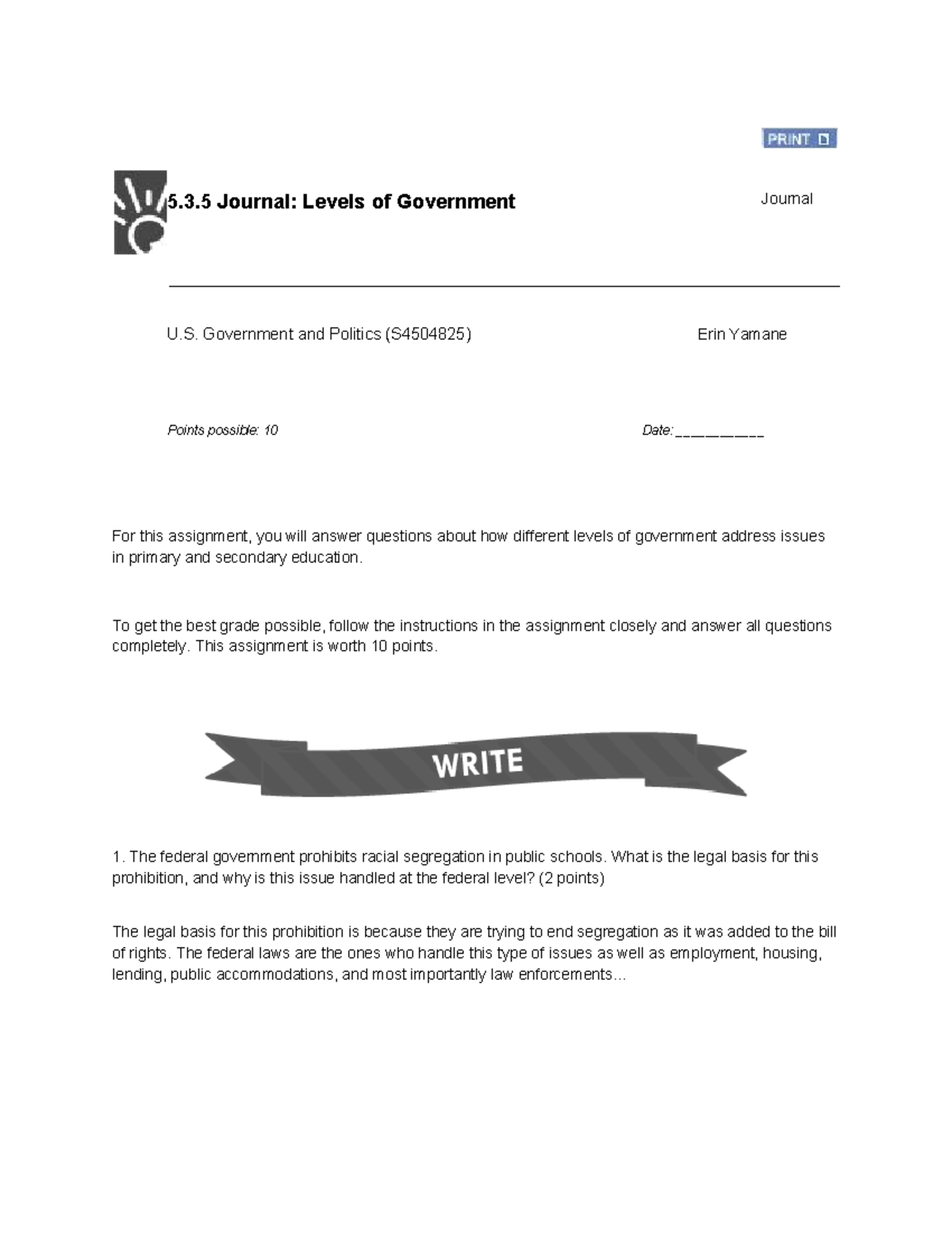 5.3 Journal Analysis: Levels of Government in Education (S4504825 ...