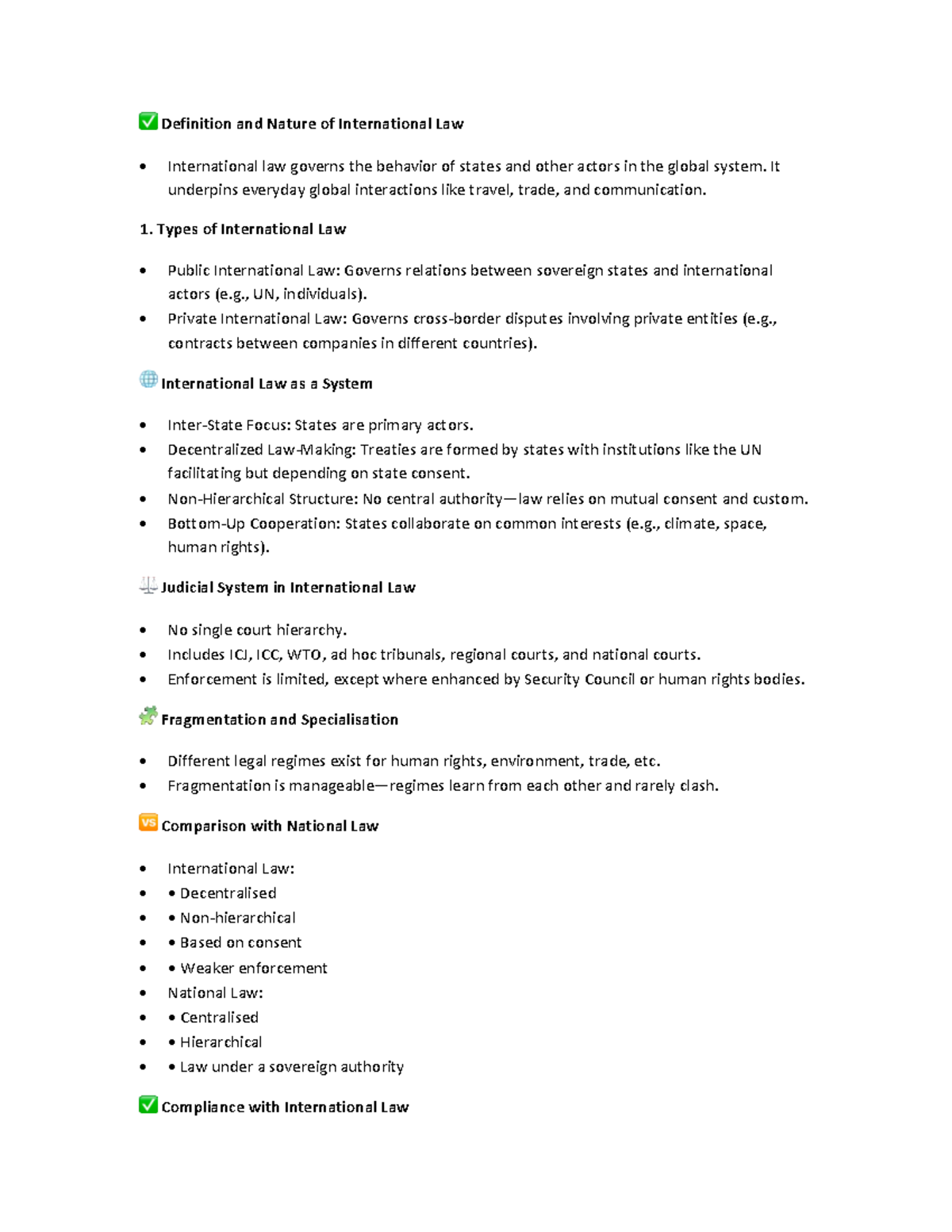 Integrated International Law Notes - Definition and Nature of ...
