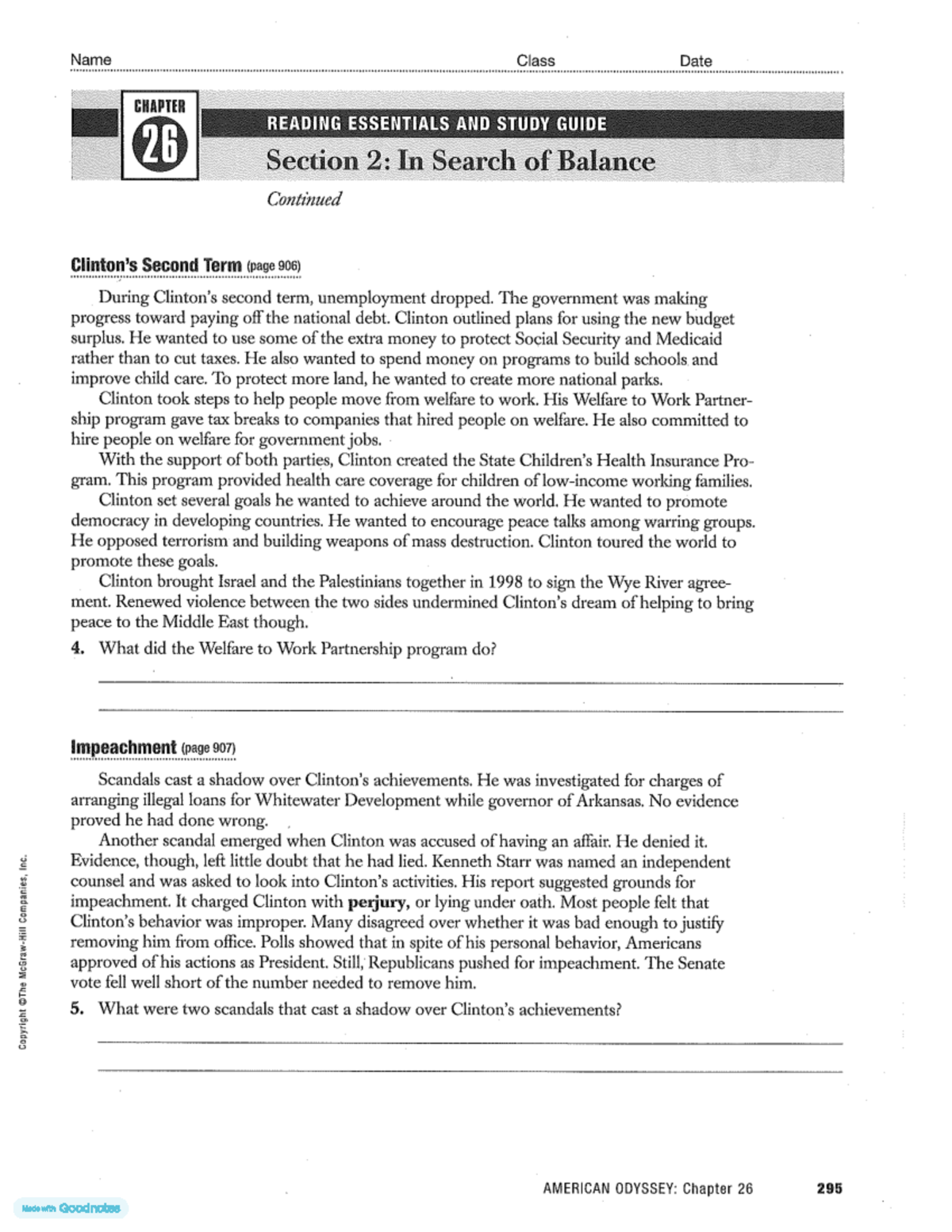 AMERICAN ODYSSEY: Chapter 26 Reading Essentials & Study Guide - Studocu