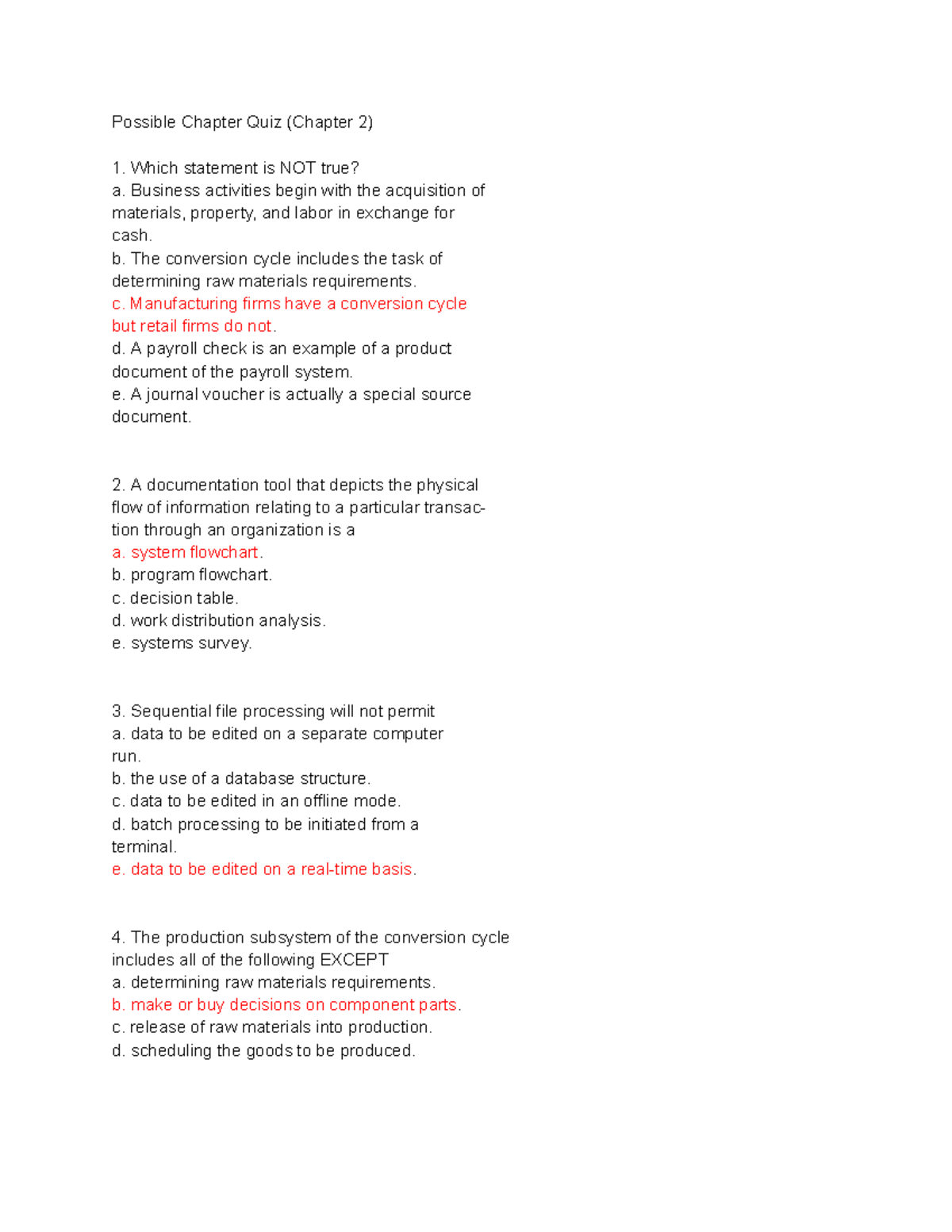 Possible Chapter Quiz (Chapter 2) Review Notes - Studocu