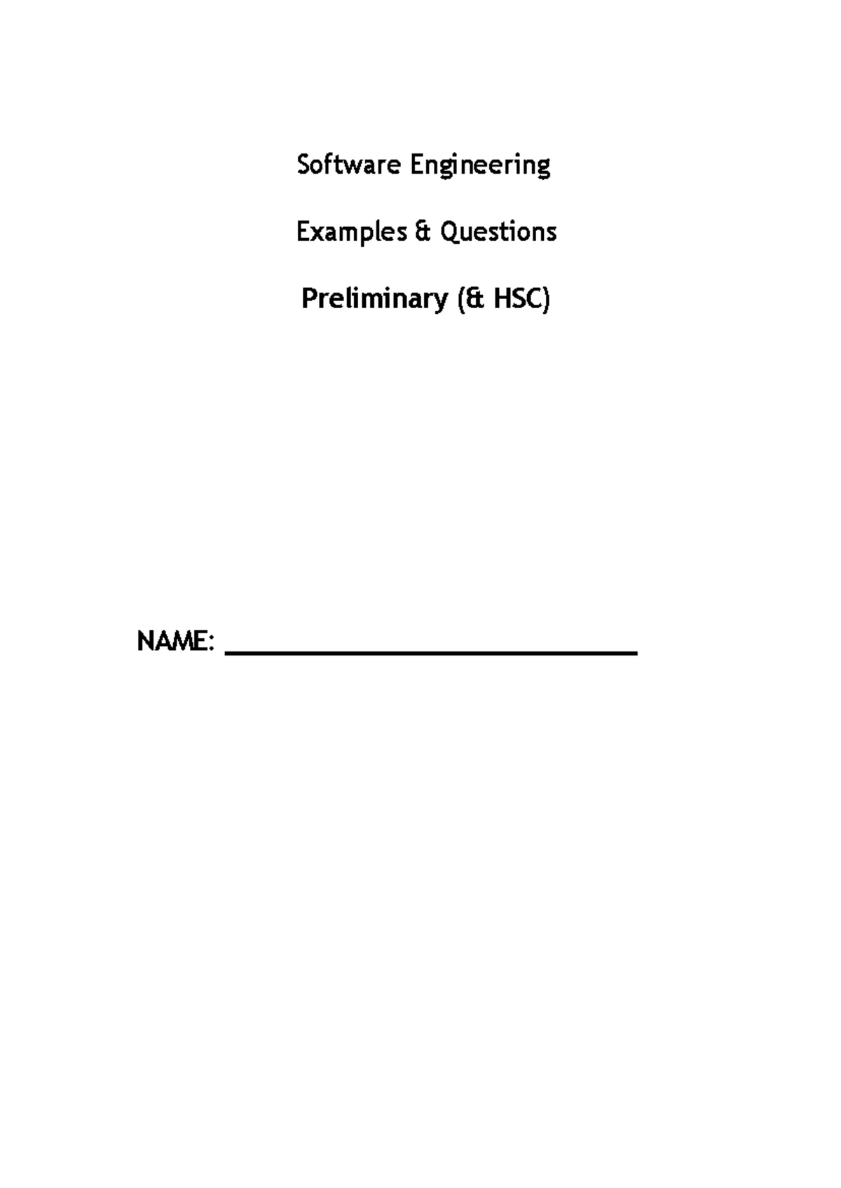 NSW Software Engineering Stage 6 (Year 12) Project Teacher Resource ...