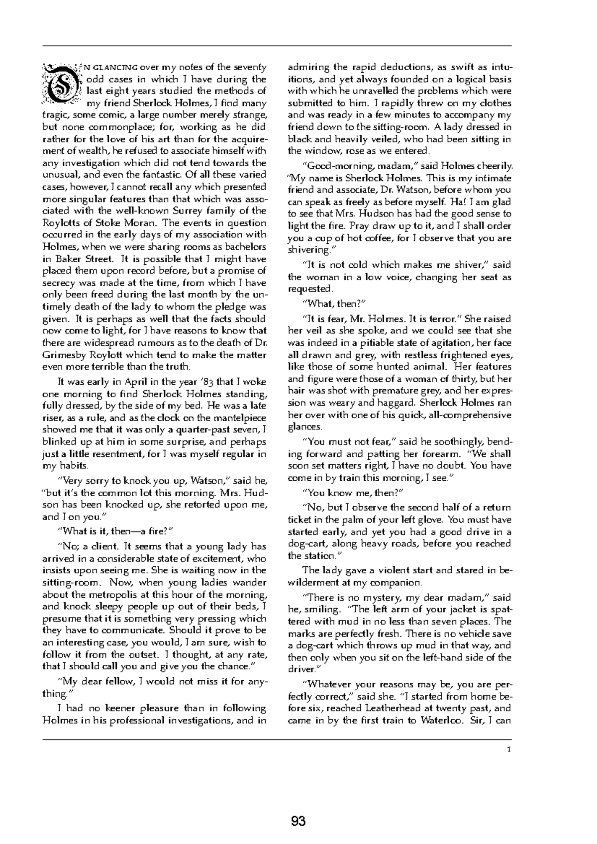 The Speckled Band Case Study (ENG 101) - Analyzing Holmes' Methods ...