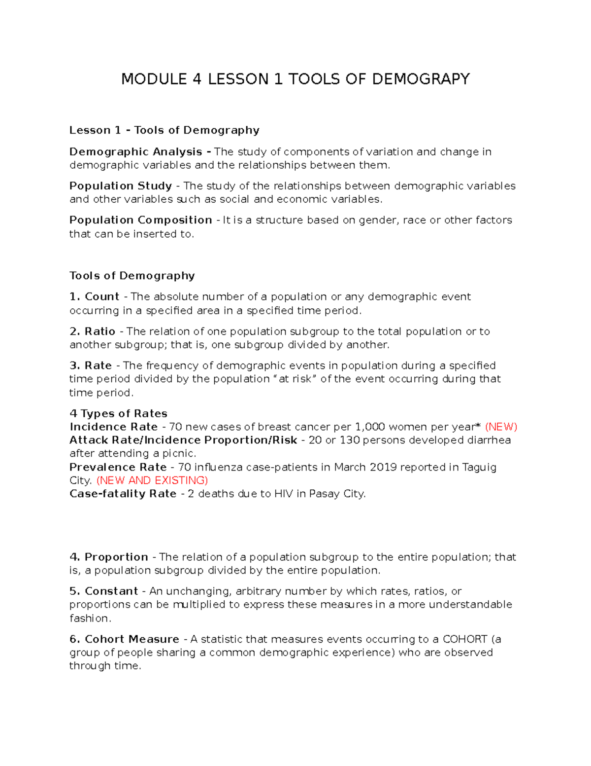 Module 4 L1 Tools of Demography - Midterm Biostat LEC Notes - Studocu
