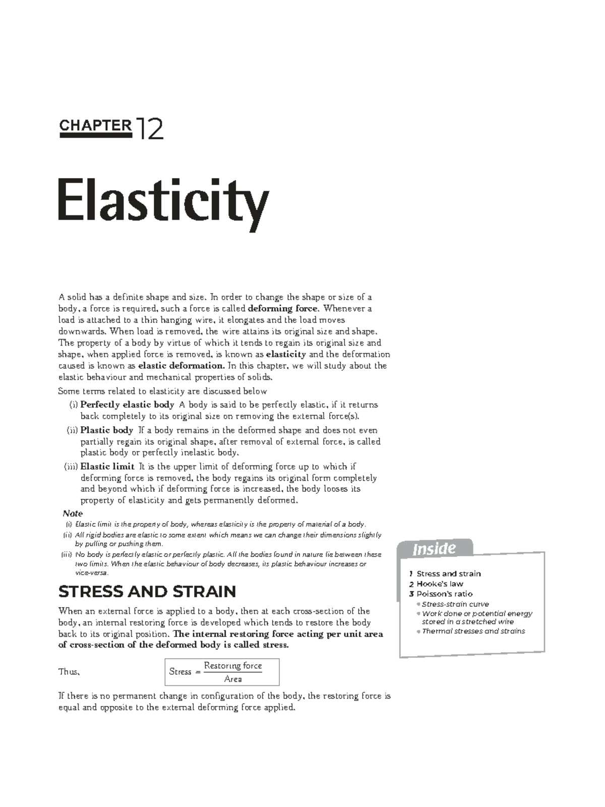 DC Pandey Physics: Chapter 12 - Elasticity and Mechanical Properties ...