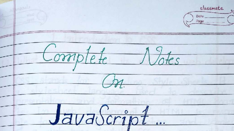 JavaScript Handwritten Notes: Introduction to Programming Concepts ...