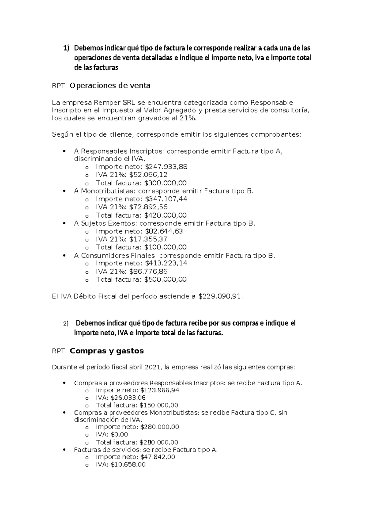 Tipos de Facturas y Cálculo de IVA - API 2 - 2026 - Studocu
