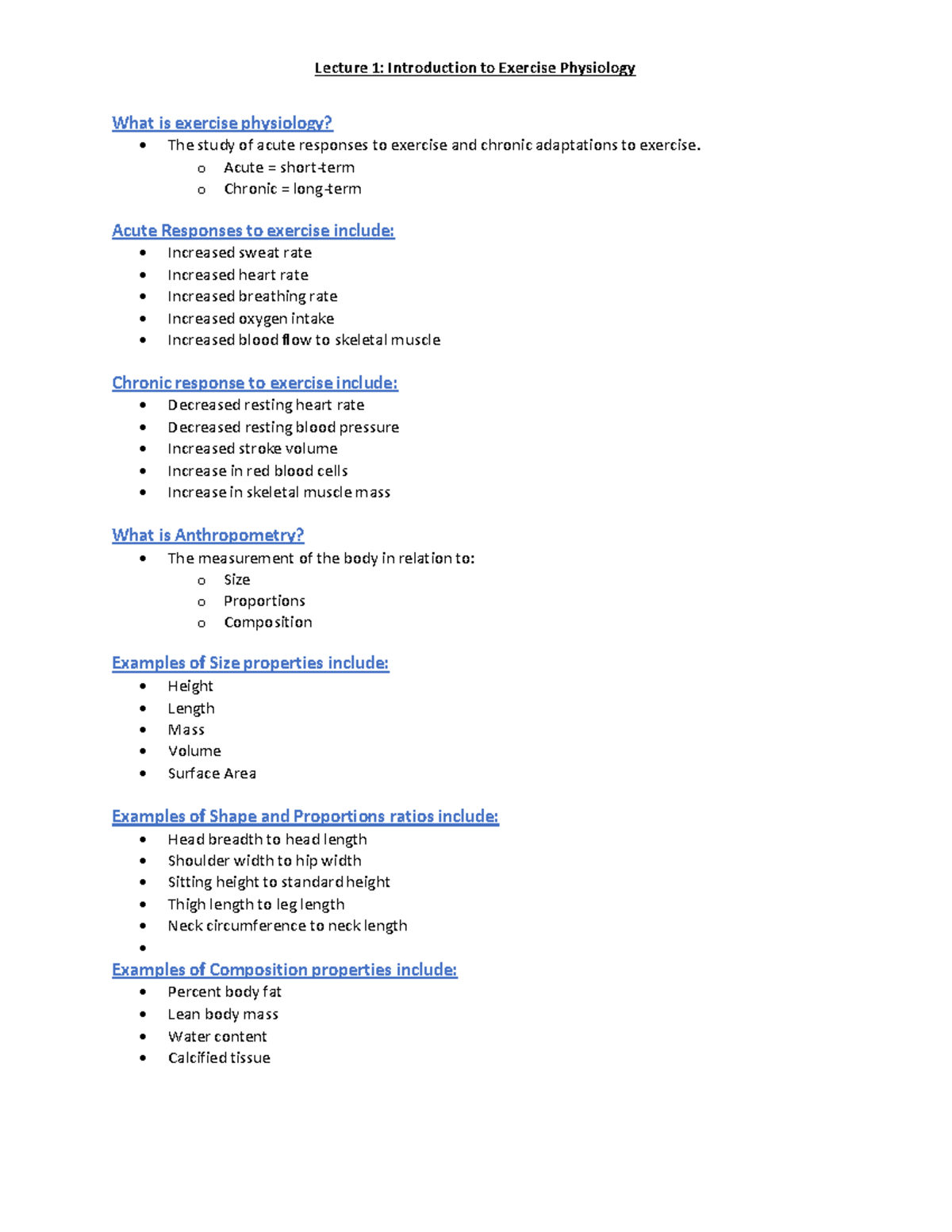 Lecture 1: Introduction to Exercise Physiology and Bone Growth Concepts ...