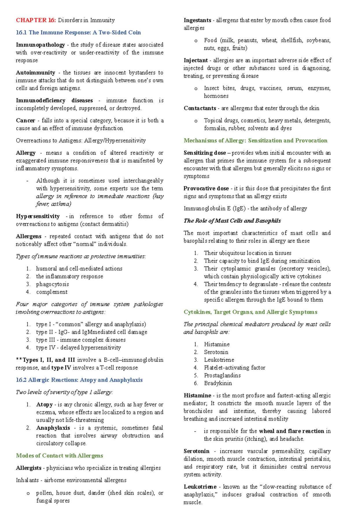 Chapter 14 - Micropara - Host Defenses and Immune Responses Notes - Studocu